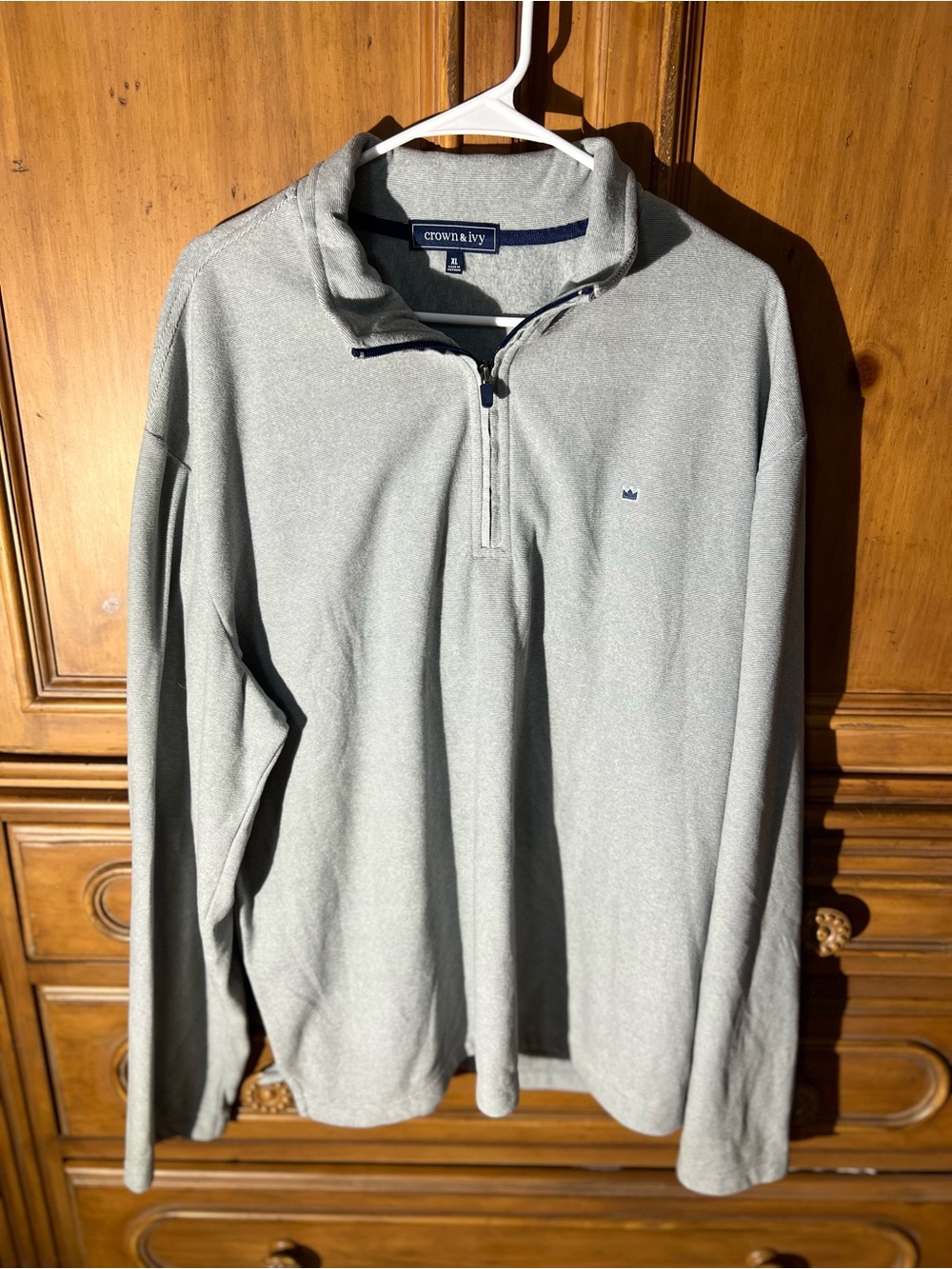 crown & ivy Men's XL grayQuarter-Zip Pullover
